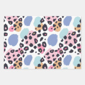Holiday Blue Pink Pastel Leopard Spots Geschenkpapier Set (Vorderseite 3)