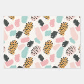 Holiday Blue Pink Pastel Leopard Spots Geschenkpapier Set (Vorderseite 2)