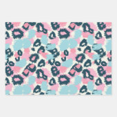 Holiday Blue Pink Pastel Leopard Spots Geschenkpapier Set (Vorderseite)