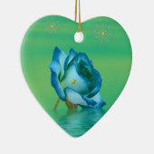 Holiday Blue Rose Keramikornament (Rechts)