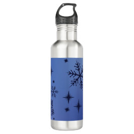 Holiday Blue Snow Flakes Edelstahlflasche
