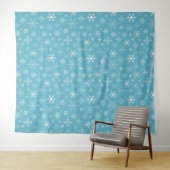 Holiday Blue Snowflake Muster Wall Tapestes Wandteppich (Beispiel (Horizontal))