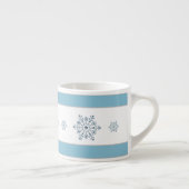 Holiday Blue Strip Snowflake Espresso Tasse (Rechts)