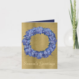Holiday Blue Wreath Feiertagskarte