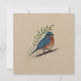 Holiday Bluebird Art Bird Card Feiertagskarte