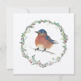 Holiday Bluebird Watercolor Art Card Feiertagskarte