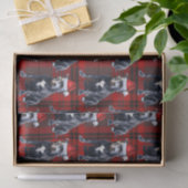 Holiday Bluenose Pitbull Dog Karierte Weihnachten Seidenpapier (Geschenk)