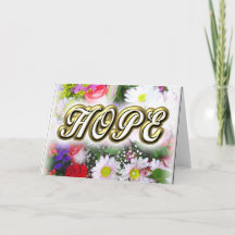 Holiday Blumen Design mit HOPE geschrieben in der