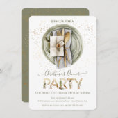Holiday Boho Weihnachtsessen Party Einladung (Vorne/Hinten)