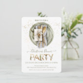 Holiday Boho Weihnachtsessen Party Einladung (Stehend Vorderseite)