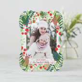 Holiday Bold Foto Card Einladung (Stehend Vorderseite)