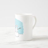 Holiday Border Collie Agility Hund mit Snowmen Porzellantasse (Vorderseite Rechts)