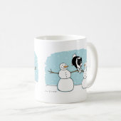 Holiday Border Collie Dog Spielen mit Snowmen Kaffeetasse (VorderseiteRechts)