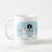 Holiday Border Collie Dog Spielen mit Snowmen Kaffeetasse (Links)