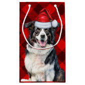 Holiday Border Collie Red Buffalo Karierte Weihnac Kleine Geschenktüte (Rückseite)