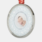 Holiday Botanical | Erstes Weihnachtsfest des Kind Ornament Aus Metall (Links)