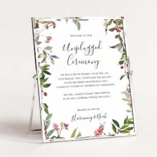 Holiday Botanical White Unplugony Zeremony Poster