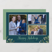 Holiday Botanicals Multi Foto Weihnachtskarte Feiertagskarte (Vorne/Hinten)