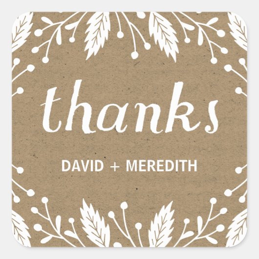 Holiday Botanicals Quadratischer Aufkleber (Vorderseite)