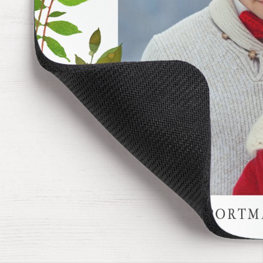 Holiday Botanisches Foto und Name Mousepad (Ecke)