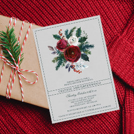 Holiday Bouquet Evergreen Brautparty Einladung