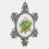 Holiday Bouquet Schneeflocken Zinn-Ornament (Links)