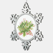 Holiday Bouquet Schneeflocken Zinn-Ornament (Rechts)