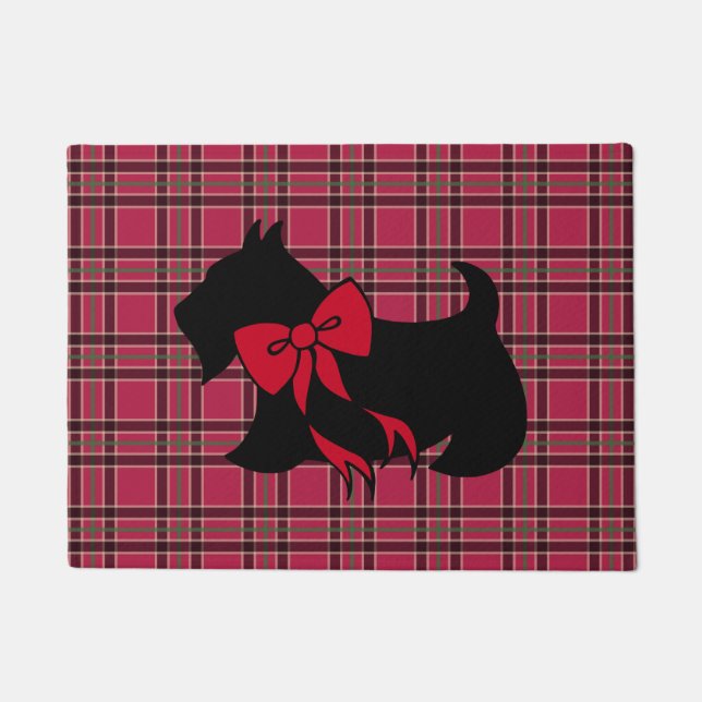 Holiday Bow Scottish Terrier Doormat Fußmatte (Vorderseite)