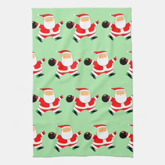 Holiday Bowl Bowling Geschenke Geschirrtuch (Vertikal)