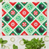 Holiday Bowl Bowling Geschenke Geschirrtuch (Gefaltet)