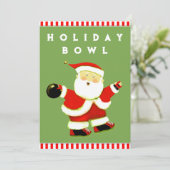 Holiday Bowling Party Einladung (Stehend Vorderseite)