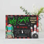 Holiday Bowling Party Einladung (Stehend Vorderseite)