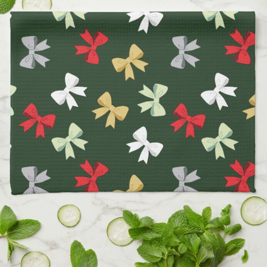 Holiday Bows Geschirrtuch (Gefaltet)