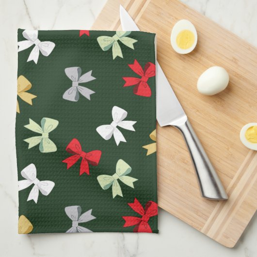 Holiday Bows Geschirrtuch (Viertel Falte)