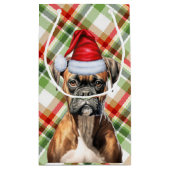 Holiday Boxer und Feiertag Karierte Weihnachten Kleine Geschenktüte (Rückseite)