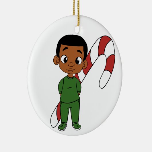 Holiday Boy Caramel Keramik Ornament (Rechts)