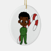 Holiday Boy Chocolate Keramik Ornament (Rechts)
