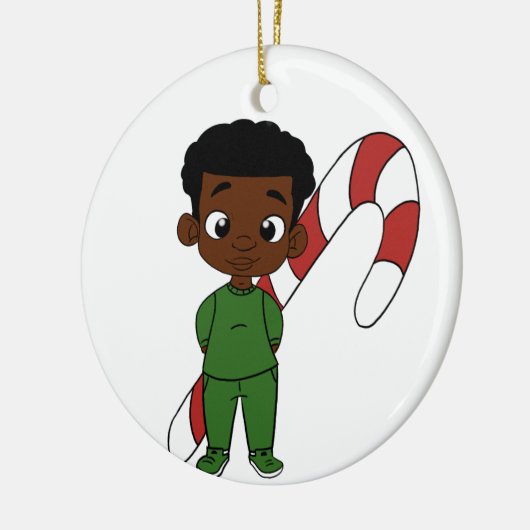 Holiday Boy Chocolate Keramik Ornament (Links)
