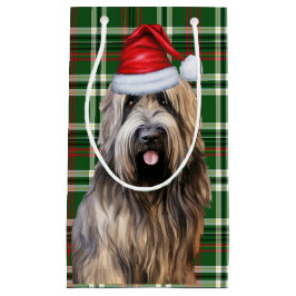 Holiday Briard Shepherd Dog Green Kariert Weihnach Kleine Geschenktüte