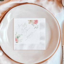 Holiday Bridal | Watercolor Wreath Poinsettias Serviette