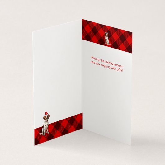 Holiday Brittany Spaniel Dog Karierte Weihnachten (Innenseite)