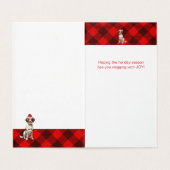 Holiday Brittany Spaniel Dog Karierte Weihnachten (Innenseite Aufgefaltet)