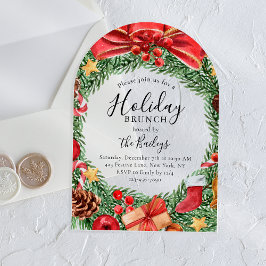 Holiday Brunch Chic Blumenweihnachtsfest Party Acryleinladungen