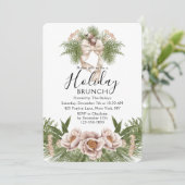 Holiday Brunch | Christmas Brunch Chic Floral Einladung (Stehend Vorderseite)
