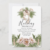 Holiday Brunch | Christmas Brunch Chic Floral Einladung (Vorderseite)