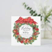 Holiday Brunch | Christmas Brunch Chic Floral Einladung (Stehend Vorderseite)