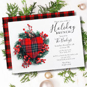 Holiday Brunch | Christmas Brunch Red Tartan Herz Einladung