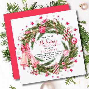 Holiday Brunch Elegantes Weihnachtsfest Einladung