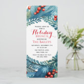 Holiday Brunch Elegantes Weihnachtsfest Einladung (Stehend Vorderseite)