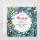 Holiday Brunch Elegantes Weihnachtsfest Einladung (Vorderseite)